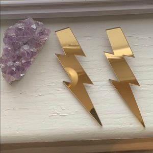Lightening Bolt Mirror Earrings